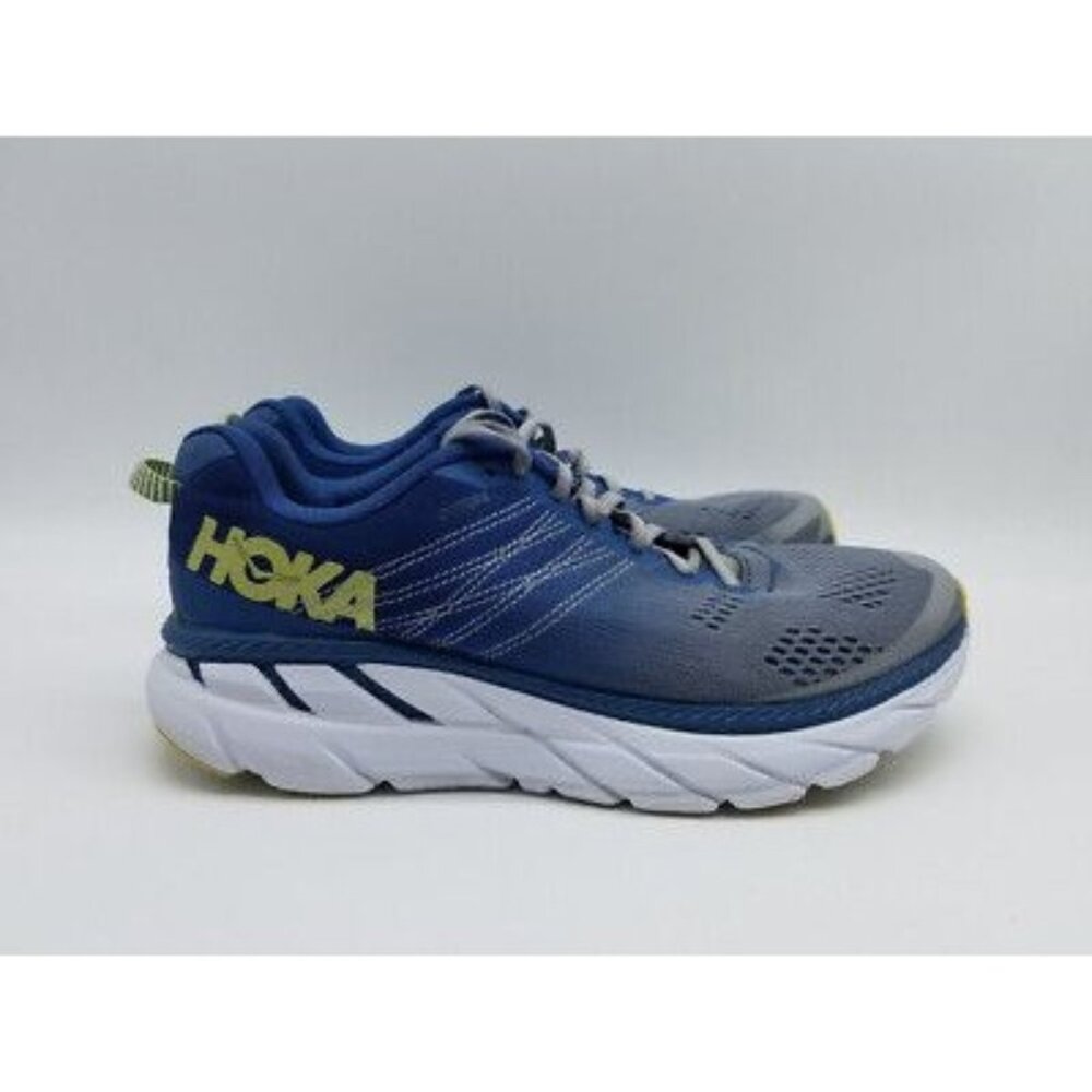 Hoka One One Clifton 6 Running Shoes Womens Size 9 Blue Gray Lightweight Cushion